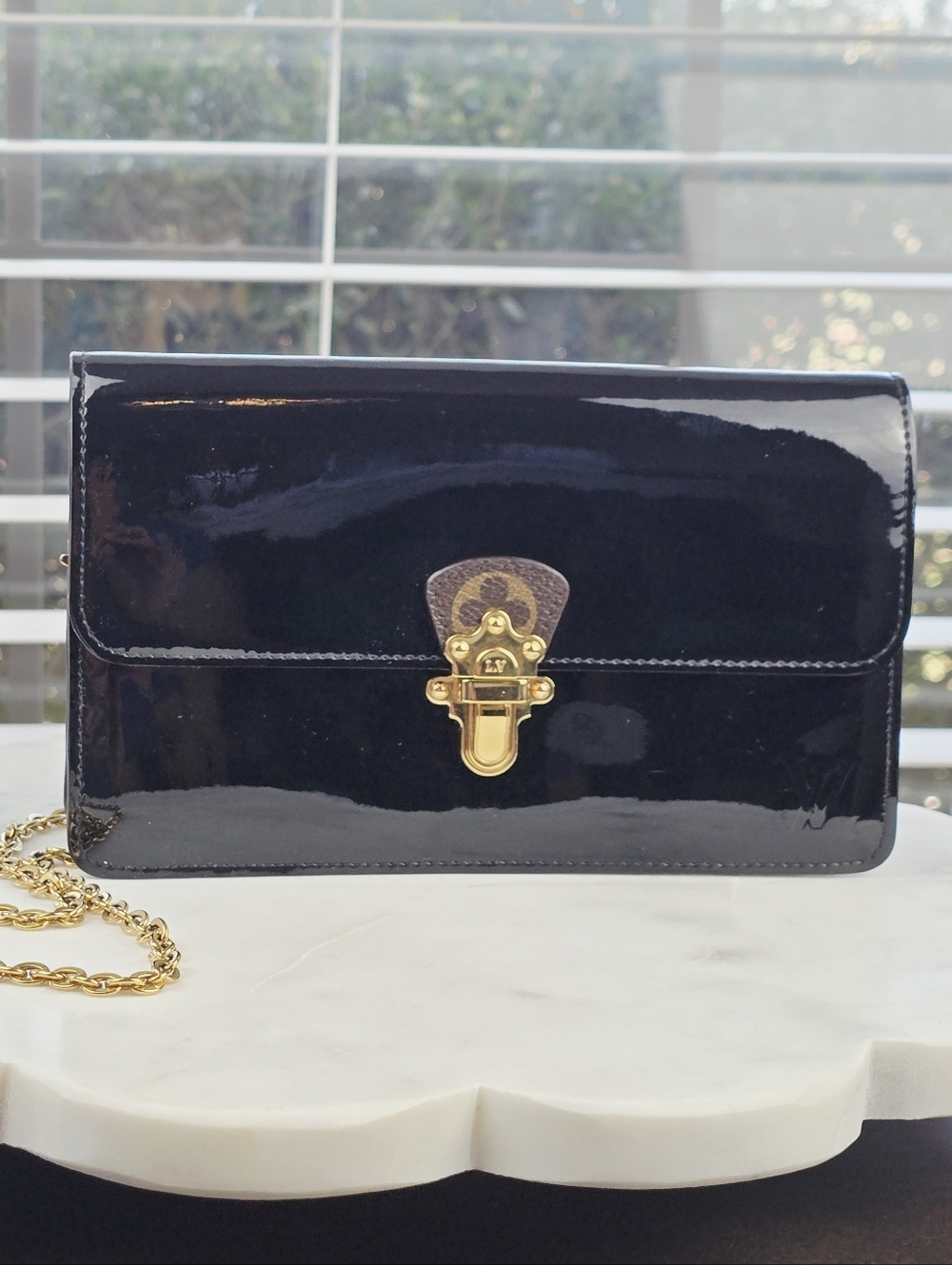 Louis Vuitton Vintage Cherrywood Monogram Vernis Noir Bag